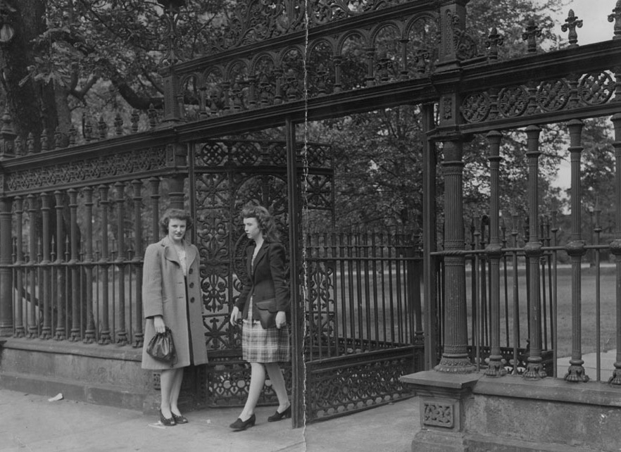 photograph of two women by south gate